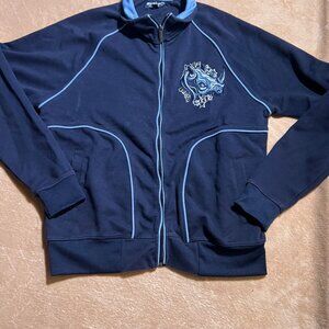 Ecko Unlimited Men Medium Blue Rhino Logo Full Zip Jacket Urban Wear Y2K (AA2)